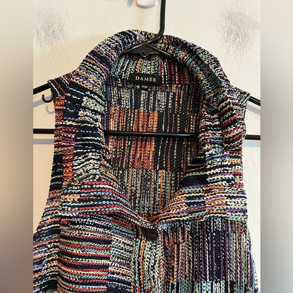 Damee Inc Multicolor Art To Wear Button Up Sleeveless Tunic PM - Picture 8 of 10